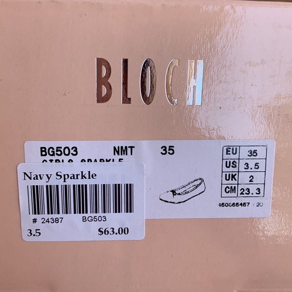 Bloch Navy sparkle ballet dress shoes size 3.5 - Picture 11 of 12